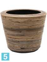 Кашпо Drypot rattan stripe, круглое, серое d-35 h-30 см в #REGION_NAME_DECLINE_PP#