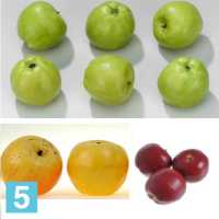 Яблоки искусственные, d-6 см., ассорти, 6 шт. в #REGION_NAME_DECLINE_PP#