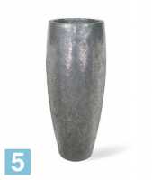 Высокое кашпо Fleur ami Crackle Aluminium 50-d, 120-h, серебряное в Москве