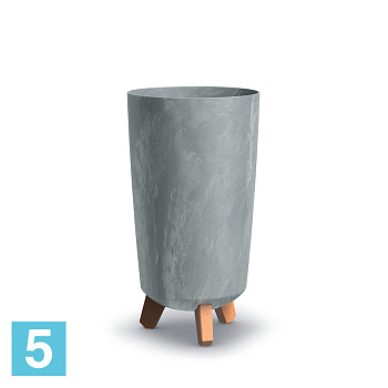 Кашпо на ножках Prosperplast GRACIA Tubus Slim Beton Effect, бетон 19,5-d, 36,5-h в #REGION_NAME_DECLINE_PP#